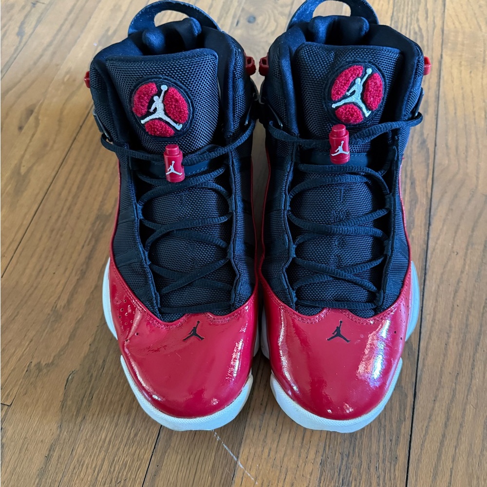 Nike Jordans Red and Black Athletic Shoes